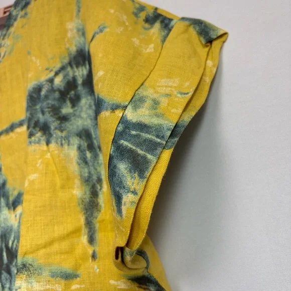 Bellambia Italy 100% Linen Lagenlook Shirt Sz L Star Tie Dye Abstract Artsy NWT - Picture 12 of 14